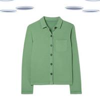 Ex Fat Face Womens Jersey Shirt - Long Sleeve Collared Jersey Cotton Green - 8 Regular