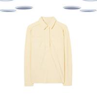 Ex Fat Face Womens Jersey Shirt - Long Sleeve Jersey Waffle Knit Yellow - S Regular