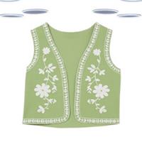 Ex Fat Face Women's Jersey Waistcoat - Cotton Embroidered Sleevless Olive Green - L Regular