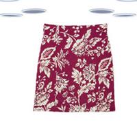 Ex Fat Face Women's Skirt - Jacquard Quilted Jersey Burgundy Pink (Size 12) - 12 Regular