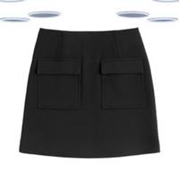 Ex Fat Face Women's Skirt - Jacquard Textured A-line Skirt Black (Size 8) - 8 Regular