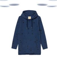 Ex Fat Face Women's Longline Hoodie - Embroidered Long Sleeve Navy (Size 12) - 12 Regular