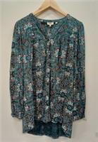 BNWT Women's FATFACE Teal Betty Mirror Floral Tunic Blouse size 10 - CG N42