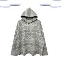 Ex Fat Face Women's Hoodie - Overhead Textured Printed Grey Mix (Size 2XL) - 2XL Regular