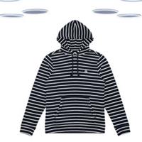 Ex Fat Face Mens Hoodie - Textured Overhead Striped Navy (Size M) - M Regular