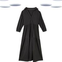 Ex Fat Face Women's Midi Dress Charcoal Jersey 3/4 Sleeve (Defect) Size 12 - 12 Regular