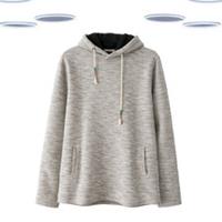 Ex Fat Face Mens Hoodie - Textured Overhead Knitted Grey Mix (Size M) - M Regular