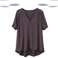 Ex Fat Face Women's Blouse - Alice Spring Micro Star Short Sleeve Black Geo - 8 Regular