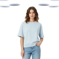 Ex Women's FatFace Sweatshirt - Cotton Short Sleeve Blue (Defect) (Size M) - M Regular