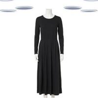 Ex Fat Face Women's Midi Dress Black Jersey Long Sleeve Pockets - 8 Regular