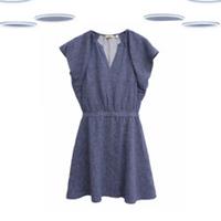 Ex Fat Face Women's Jacquard Dress- Geometric Printed Navy (Defect) (Size 12) - 12 Regular