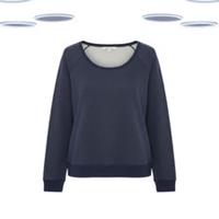 Ex Fat Face Women's Sweatshirt - Sparkly Long Sleeve Navy (Defect) (Size 12) - 12 Regular