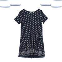 Ex Fat Face Women's Simone Dress - Woodblock Paisley Jersey Navy (Size 6) - 6 Regular