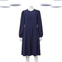 Ex Fat Face Women's Dress Navy Jersey Long Sleeve Lace Detail (Size 14) - 14 Regular