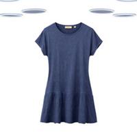 Ex Fat Face Women's Dress - Frill Hem Short Sleeve Navy (Size 12) (Defect) - 12 Regular