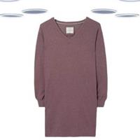 Ex Fat Face Women's Sweat Dress Plum Long Sleeve V-Neck (Size 12) - 12 Regular