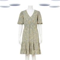 Ex Fat Face Women's Dress Grey Jersey Floral Print Short Sleeve (Defect) Size 12 - 12 Regular