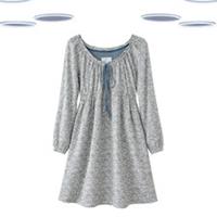 Ex Fat Face Women's Dress - Shirred Long Sleeve Floral Blue (Size 12) (Defect) - 12 Regular