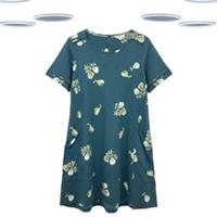 Ex Fat Face Women's Simone Dress- Fruit Print Jersey Green (Size 14R) (Defect) - 14 Regular