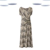 Ex Fat Face Women's Maxi Dress-Paisley Printed Jersey Beige (Size 12) (Defect) - 12 Regular