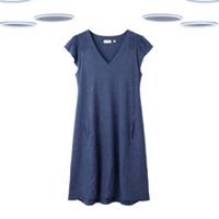 Ex Fat Face Women's Dress - Solid Cap SleeveJersey Navy (Size 12) (Defect) - 12 Regular