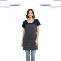 Ex Fat Face Women's Tunic Top - Short Sleeve Jersey Navy (Defect) (Size 12) - 12 Regular
