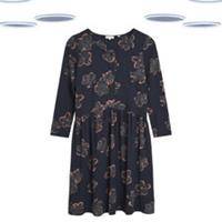 Ex Fat Face Women's Dress - Floral Bloom Printed Jersey Navy (Size 12) (Defect) - 12 Regular