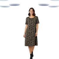 Ex Fat Face Women's Simone Dress - Abstract Print Jersey (Size 12R) (Defect) - 12 Regular