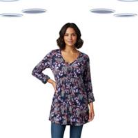 Ex Fat Face Women's Tunic Top-Floral Print Jersey Multicolour (Size 12) (Defect) - 12 Regular