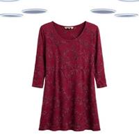 Ex Fat Face Women's Tunic Top - Floral Print Jersey Red Rose (Size 12) (Defect) - 12 Regular