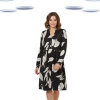 Ex Fat Face Women's Dress - Long Sleeve Floral Jersey Black - 6 Regular