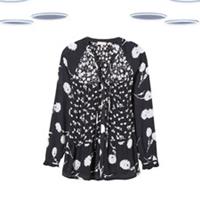 Ex Fat Face Women's Blouse - Long Sleeve Floral Print Meadow Black - 12 Regular