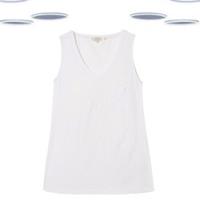 Ex Fat Face Womens Tank Top White Sleeveless Summer (Size 6) - 6 Regular