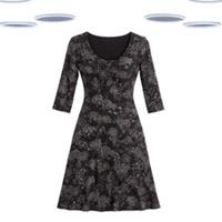 Ex Fat Face Women's Dress - 3/4Sleeve Jersey Gemma Tonal Rose Grey - 8 Regular