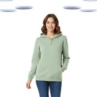 Ex Fat Face Women's Hoodie - Textured Overhead Sage Green (Size M) (Defet) - M Regular