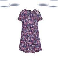Ex Fat Face Women's Simone Dress-Floral Printed Jersey Purple (Size 6L) (Defect) - 6 Tall