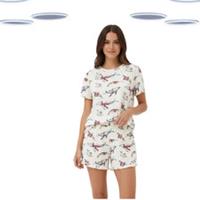 Ex Fat Face Women's Lounging Shorts - Soft Jersey Frilly Printed Whales (Size M) - M Regular