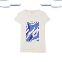 Ex Fat Face Womens Short Sleeve Underwater Graphic T-shirt In White (Size 12) - 12 Regular