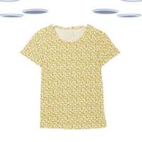 Ex Fat Face Womens T-Shirt - Short Sleeve Butterfly Yellow (Size 8) - 8 Regular
