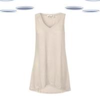 Ex Fat Face Women's T-Shirt - Landstone Linen Sleeveless Cotton Seed (Size 12) - 12 Regular