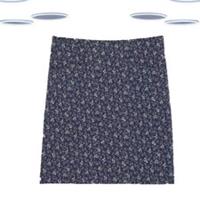 Ex Fat Face Women's Skirt - Jersey A-line Wave Dot Printed Blue (Size 24) - 24 Regular