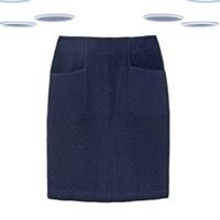Ex Fat Face Women's Mini Skirt - Jersey A-line Prairie Diamond Navy - 10 Regular