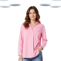Ex Fat Face Womens Shirt - 3/4 Sleeve Longline Linen Baby Pink (Size 6) - 6 Regular