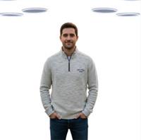 Ex Men's Fat Face Sweatshirt-Long Sleeve Funnel Neck Light Grey (Size-M)(Defect) - M Regular