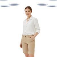 Ex Women's Shorts - Falmouth Bermuda Chino Sandy Brown (Size 12) - 12 Regular