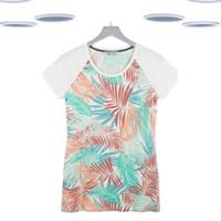 Ex Womens Fat Face Top -Short Sleeve Tropical Palm Leaf T-shirt(Size12)(Defect) - 12 Regular