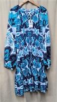 BNWT FATFACE Ladies blue multi coloured dress size 22- CG C41