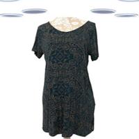 Ex Womens Fat Face Dress-Sort Sleeve Paisley Pattern Blue Patch Pockets(Size12) - 12 Regular