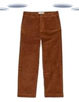 Ex Fat Face Women's Cropped Trousers - Rust Brown Naomi Cord Cotton (Defect) - 12 Regular
