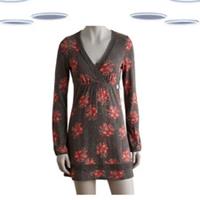 Ex Womens Fat Face Tunic Top-Long Sleeve Floral Print Brown( Size12)(Defect) - 12 Regular